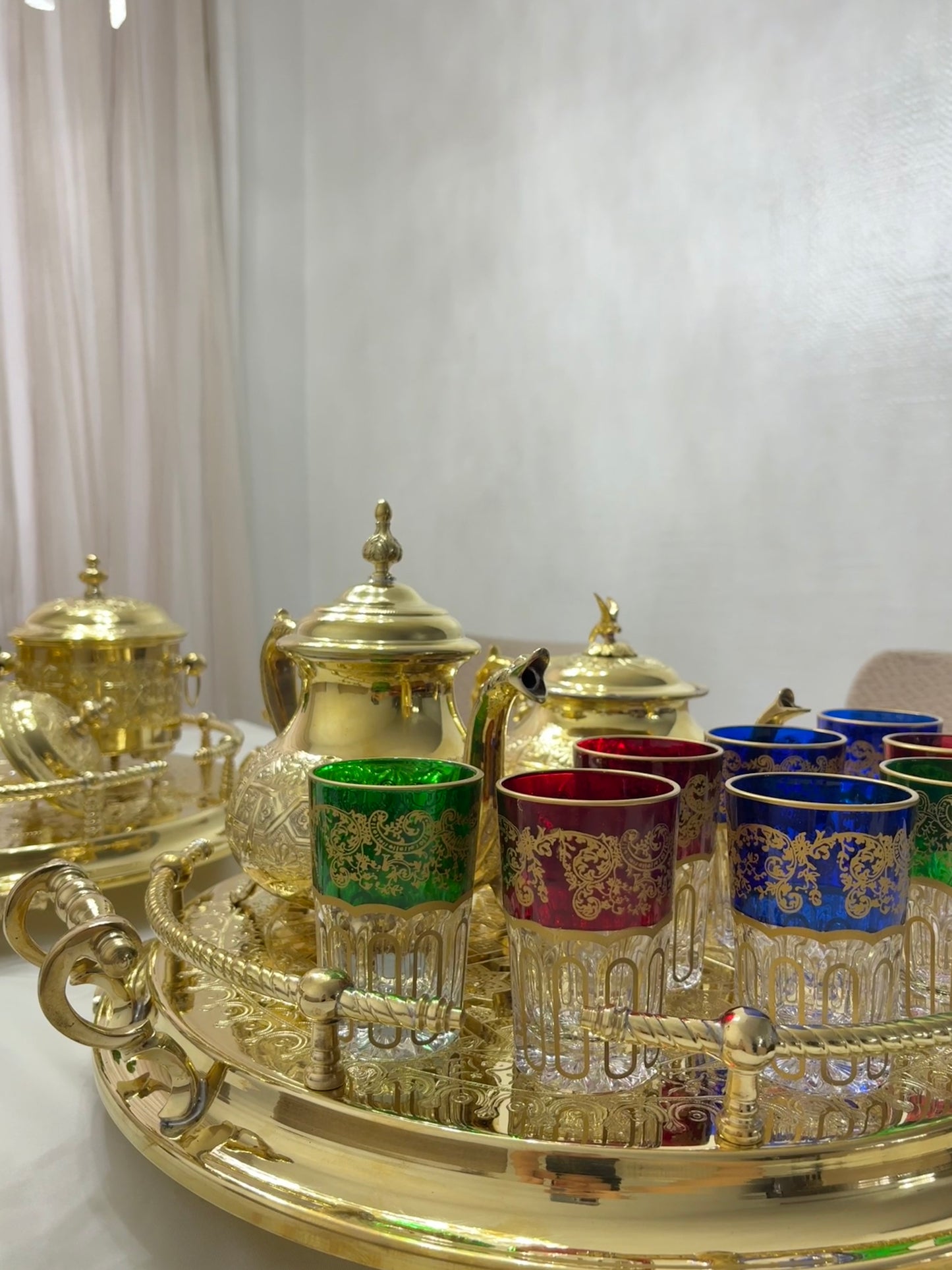 6er Luxuriöses marokkanisches Kristallglas Ballar – Teeglas