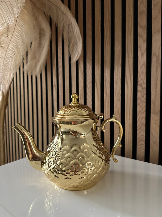 Marokkanische Teekanne in Gold 1,5L (Induktion geeignet)