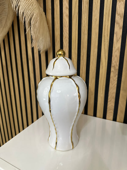 Vase weiß-gold
