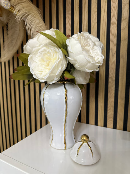 Vase weiß-gold