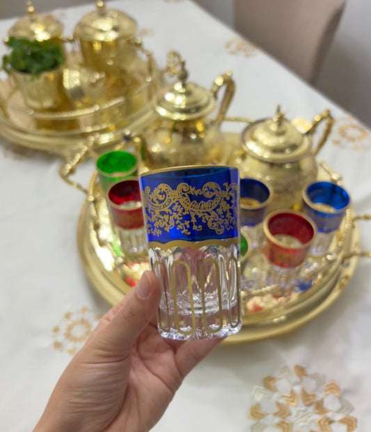 6er Luxuriöses marokkanisches Kristallglas Ballar – Teeglas