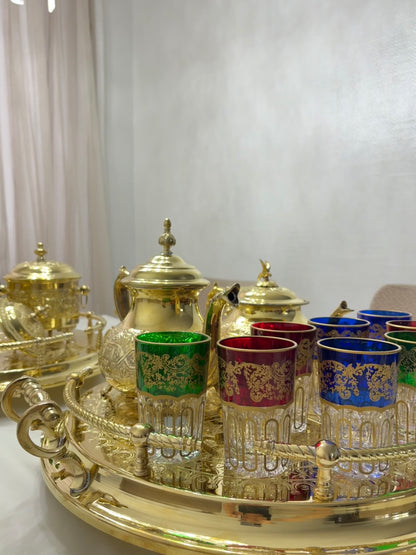 6er Luxuriöses marokkanisches Kristallglas Ballar – Teeglas